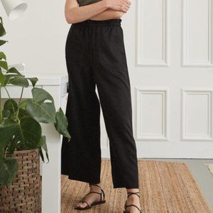 High-waisted paperbag wide leg pant